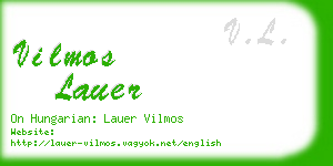 vilmos lauer business card